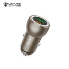 LENYES CA64 Cargador Coche 95W 3 Puertos USB-C PD65W Metálico LED Dorado