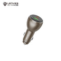 LENYES CA66 Cargador Coche 95W 3 Puertos USB-C PD65W Metálico LED Dorado