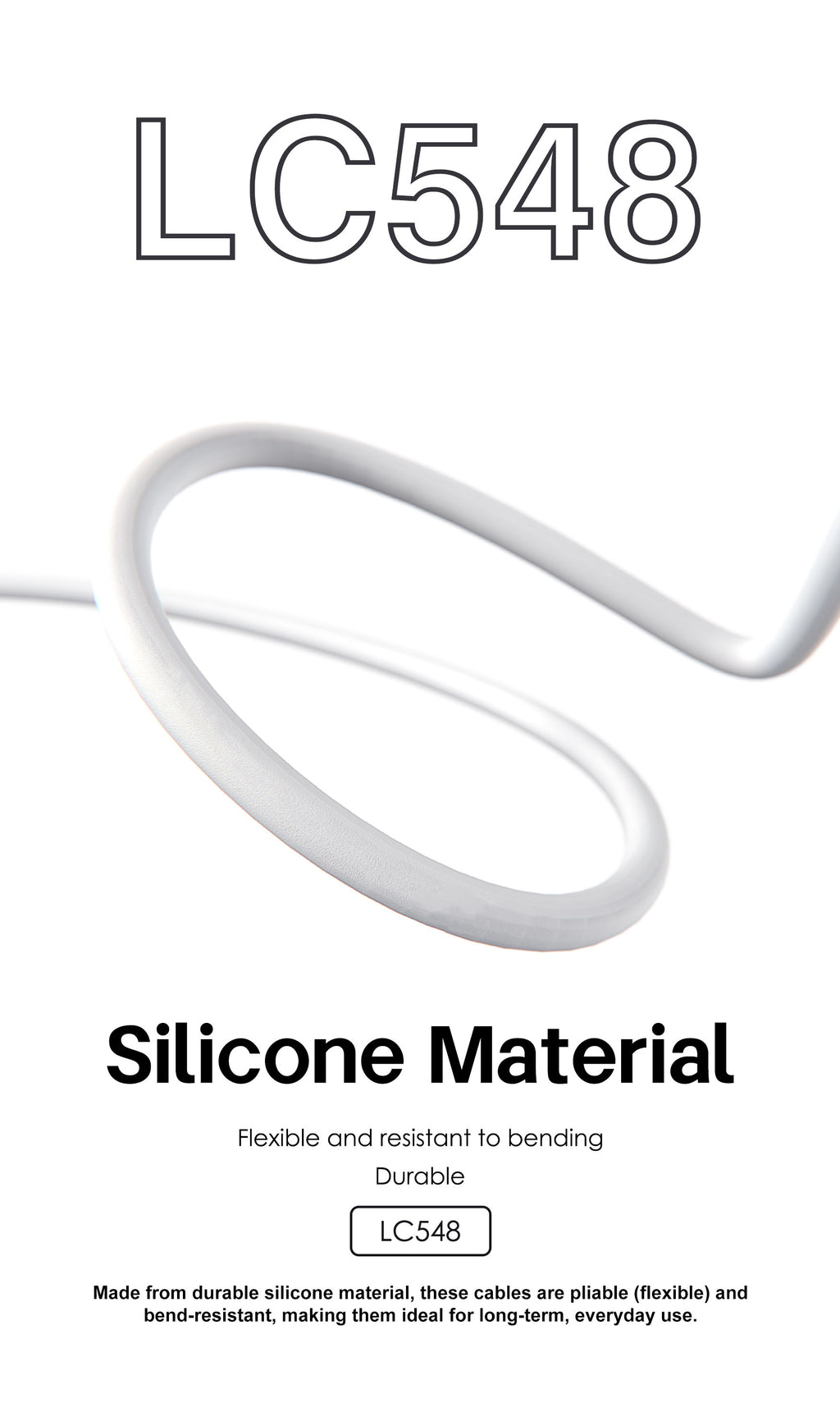 LENYES LC548 TC Cable de Silicona USB-A a USB-C 12W Carga Diaria