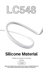 LENYES LC548 TC Cable de Silicona USB-A a USB-C 12W Carga Diaria