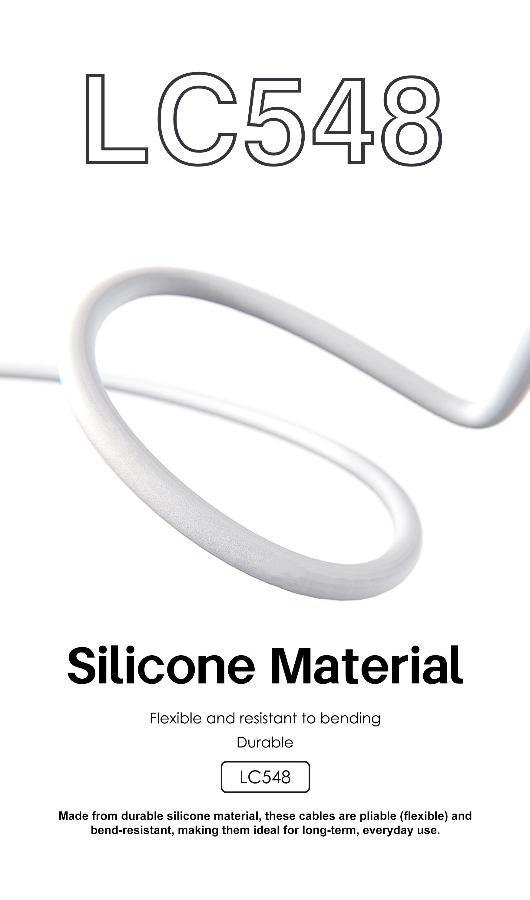 LENYES LC548 TC Cable de Silicona USB-A a USB-C 12W Carga Diaria