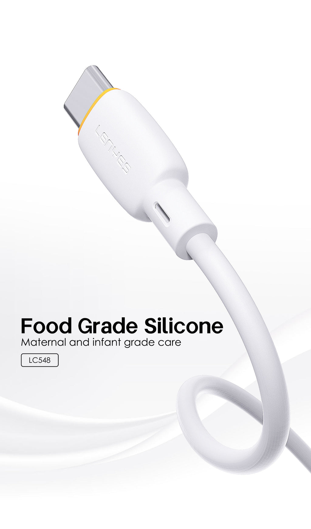LENYES LC548 TC Cable de Silicona USB-A a USB-C 12W Carga Diaria