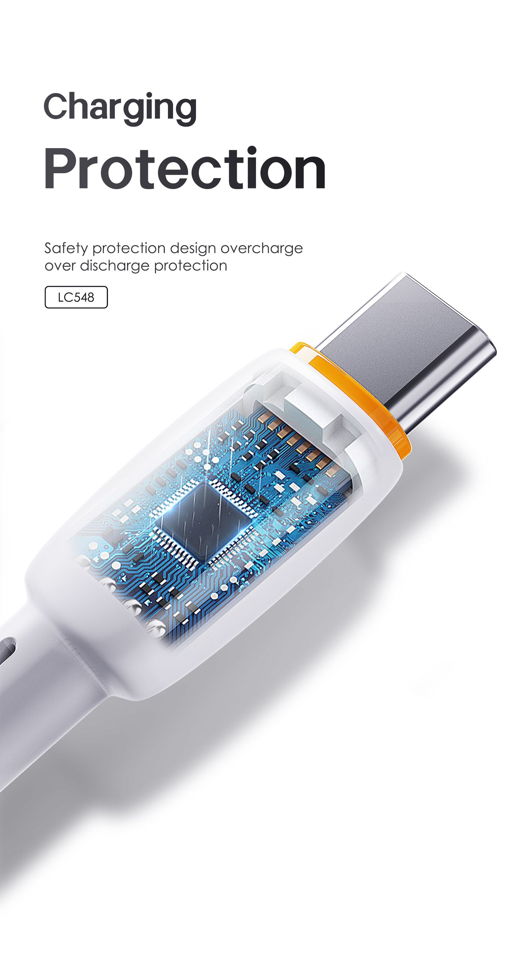 LENYES LC548 TC-TC Cable de Silicona USB-C a USB-C 60W