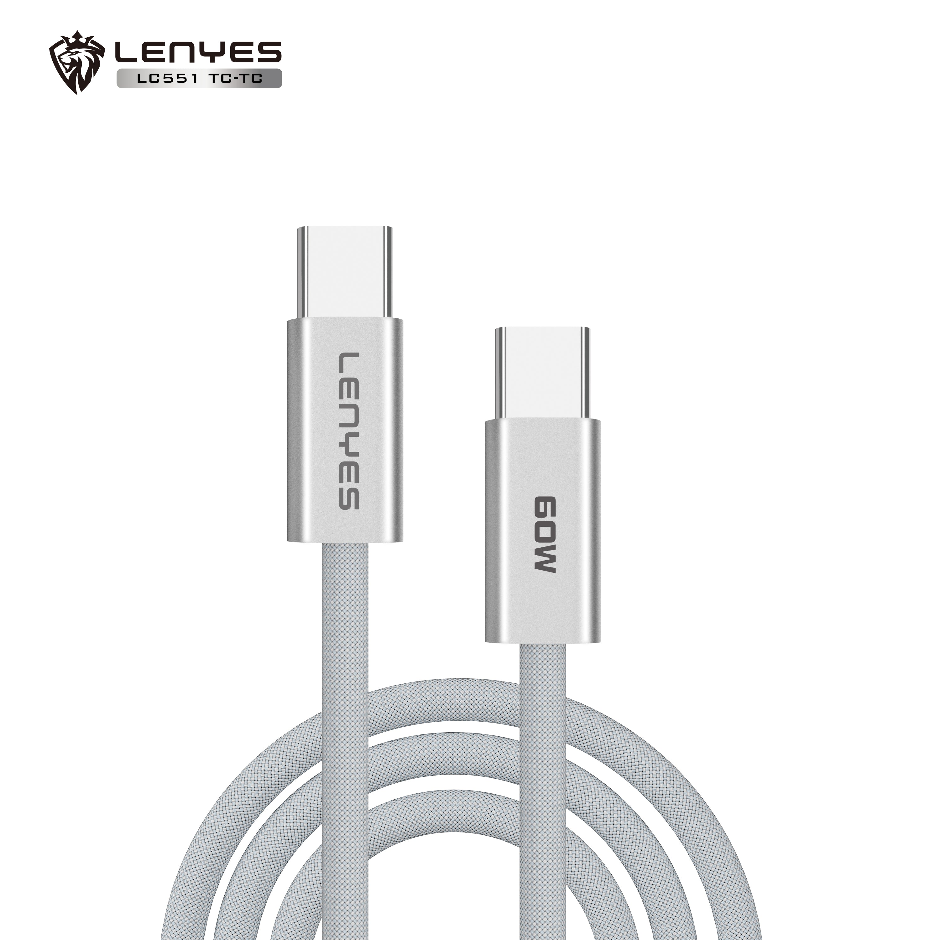 LENYES LC551 Cable de Datos USB-C a USB-C 60W Carga Rápida