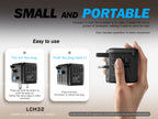 LENYES LCH32 Adaptador de Viaje Universal 2500W + 45W GaN - USB-C 45W + 3 USB-C + 2 USB-A - UK EU USA AU