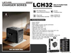 LENYES LCH32 Adaptador de Viaje Universal 2500W + 45W GaN - USB-C 45W + 3 USB-C + 2 USB-A - UK EU USA AU
