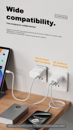 LENYES LCH94 Cargador 45W USB-C + Cable Tipo-C Carga Súper Rápida Blanco