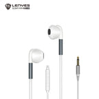 LENYES LF105-AUX Auriculares Cable 3.5mm 14mm Micrófono Controles Blanco