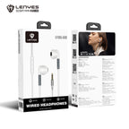 LENYES LF105-AUX Auriculares Cable 3.5mm 14mm Micrófono Controles Blanco