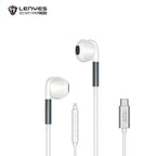 LENYES LF105-TC Auriculares Cable USB-C 14mm 108dB Micrófono Controles Blanco