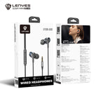 LENYES LF106-AUX Auriculares Cable 3.5mm 10mm Micrófono HD Controles Negro