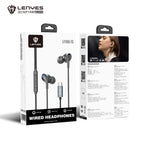 LENYES LF106-TC Auriculares Cable USB-C 10mm Micrófono HD Controles Negro
