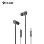 LENYES LF106-AUX Auriculares Cable 3.5mm 10mm Micrófono HD Controles Negro