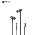 LENYES LF106-TC Auriculares Cable USB-C 10mm Micrófono HD Controles Negro
