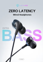 LENYES LF106-AUX Auriculares Cable 3.5mm 10mm Micrófono HD Controles Negro