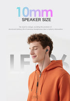 LENYES LF106-TC Auriculares Cable USB-C 10mm Micrófono HD Controles Negro