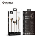 LENYES LF109-TC Auriculares Cable USB-C 10mm Micrófono Controles Marrón