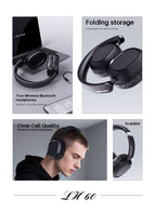 LENYES LH60 Auriculares Bluetooth Cancelación Ruido 40mm Plegables Negro