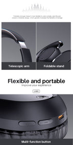 LENYES LH60 Auriculares Bluetooth Cancelación Ruido 40mm Plegables Negro