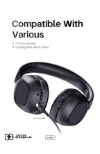 LENYES LH60 Auriculares Bluetooth Cancelación Ruido 40mm Plegables Negro