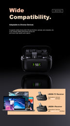 LENYES LM206 Micrófono Lavalier Inalámbrico USB-C 4.8g Reducción Ruido 20m Negro