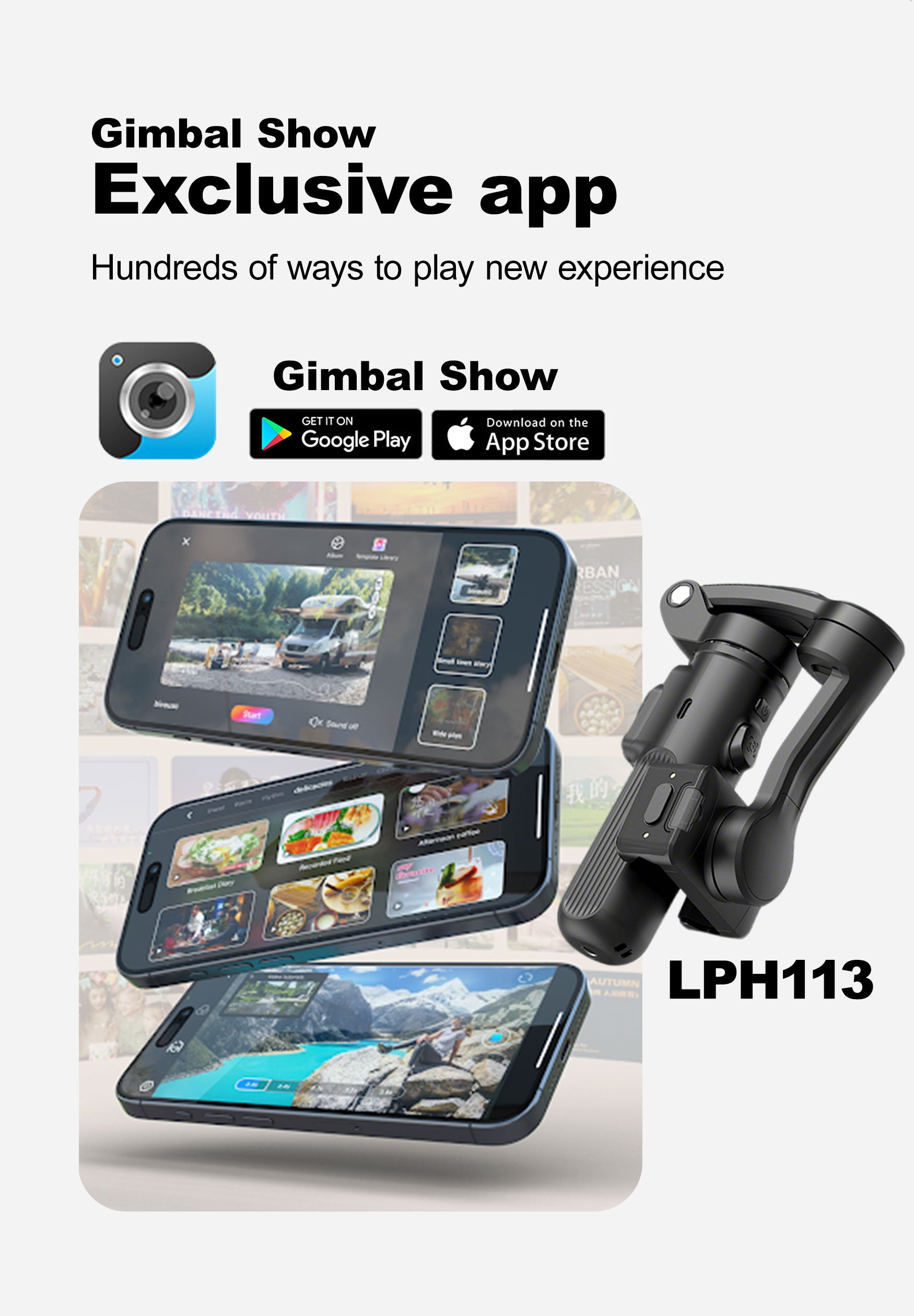 Estabilizador Gimbal | 3 Ejes Seguimiento IA y Micrófono | LPH113