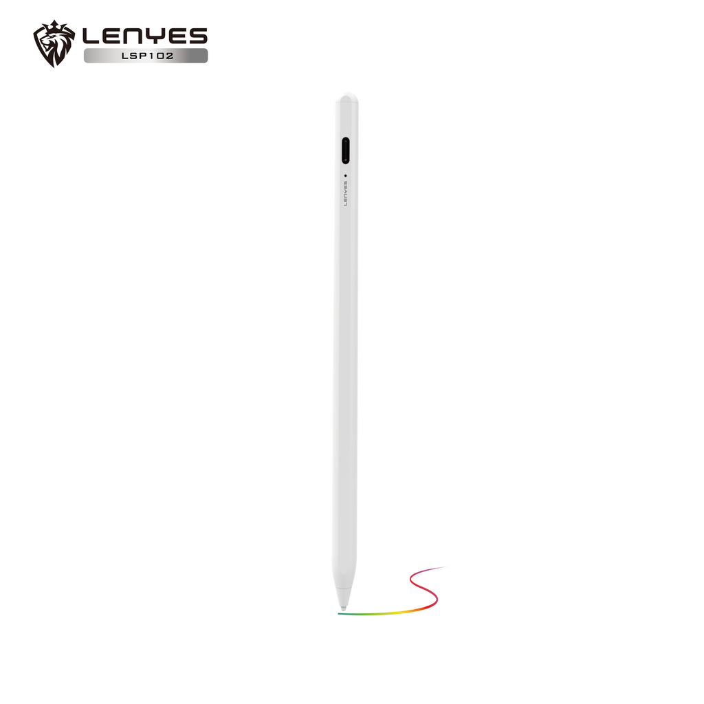 LENYES LSP102 Stylus Pen Activo Rechazo Palma 8-10h USB-C iPad Android Blanco