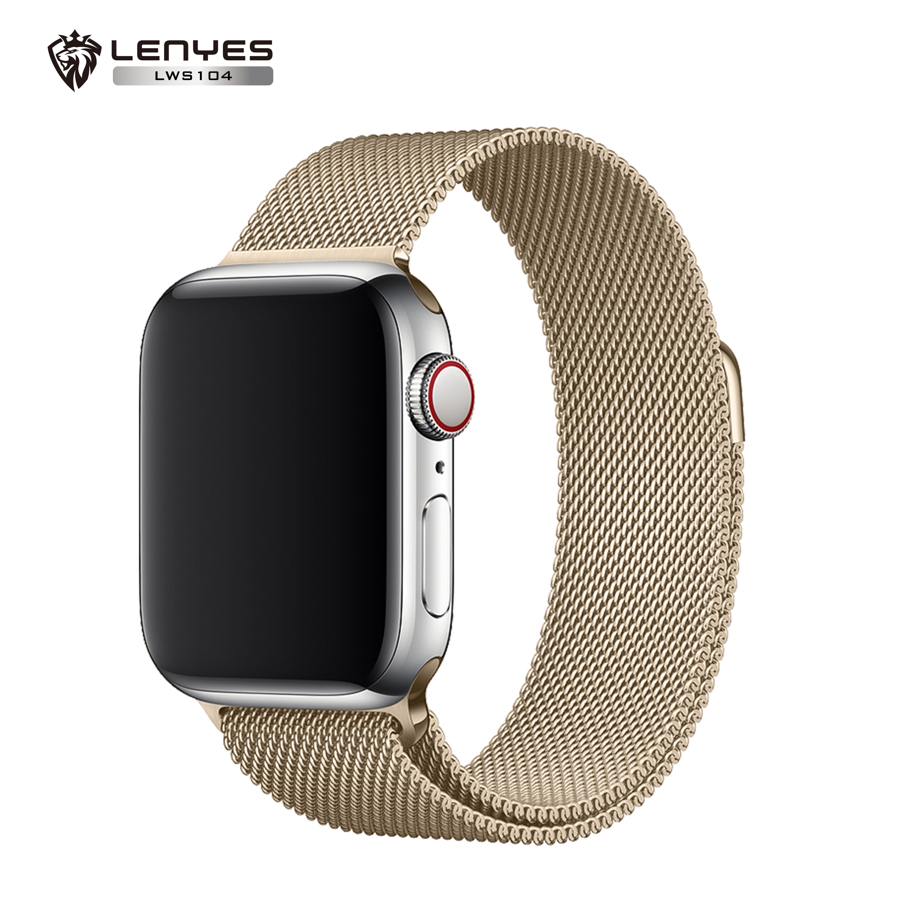 LENYES LWS104 Correa Milanesa Apple Watch Malla Metálica Magnética Universal 38-49mm