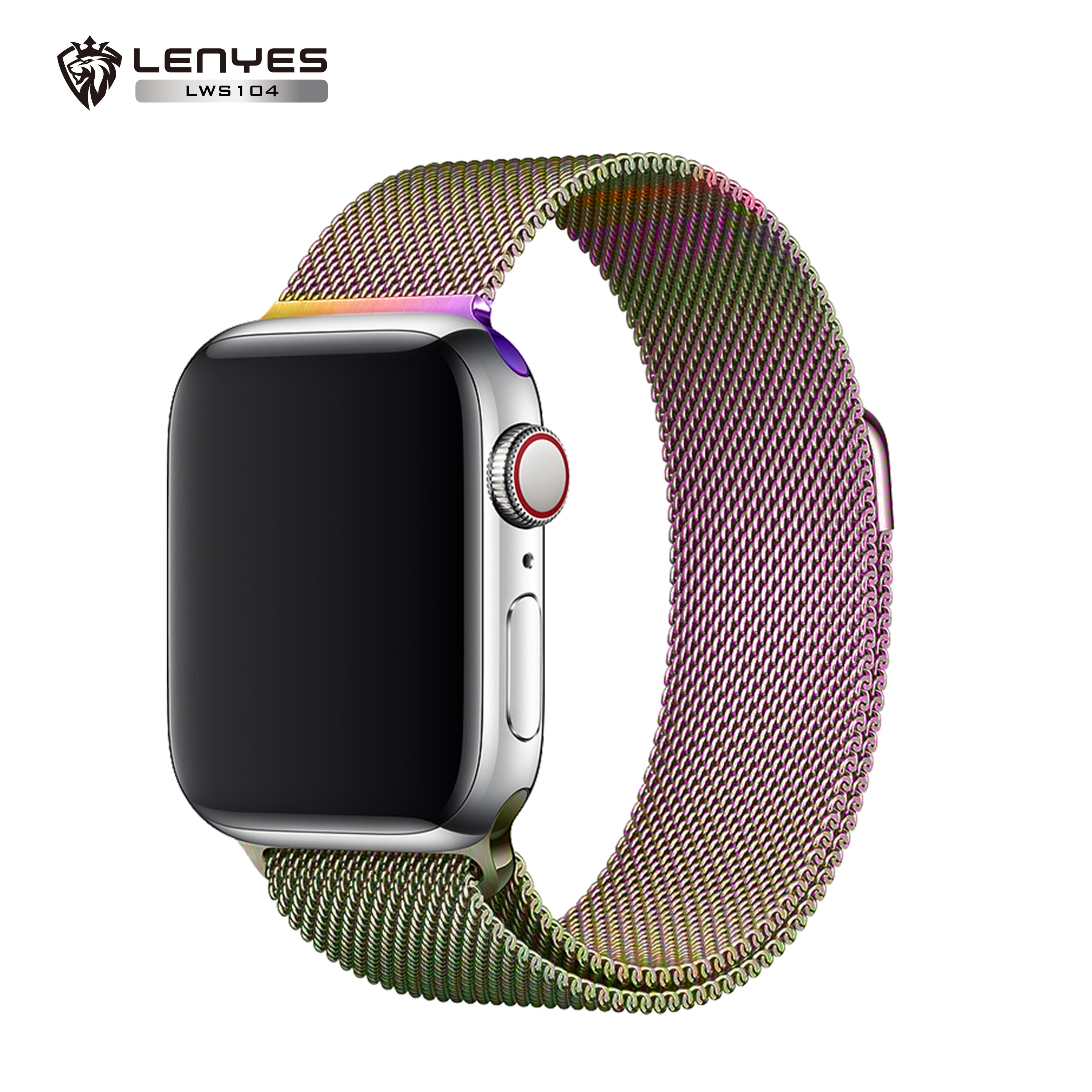 LENYES LWS104 Correa Milanesa Apple Watch Malla Metálica Magnética Universal 38-49mm
