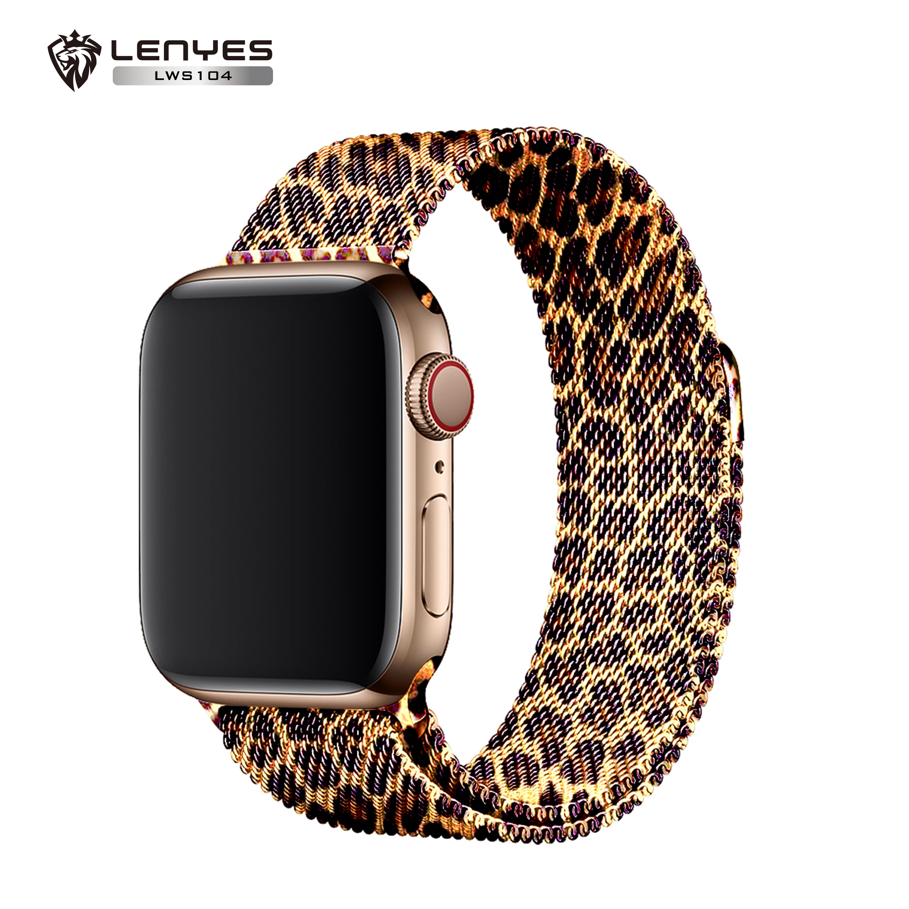 LENYES LWS104 Correa Milanesa Apple Watch Malla Metálica Magnética Universal 38-49mm