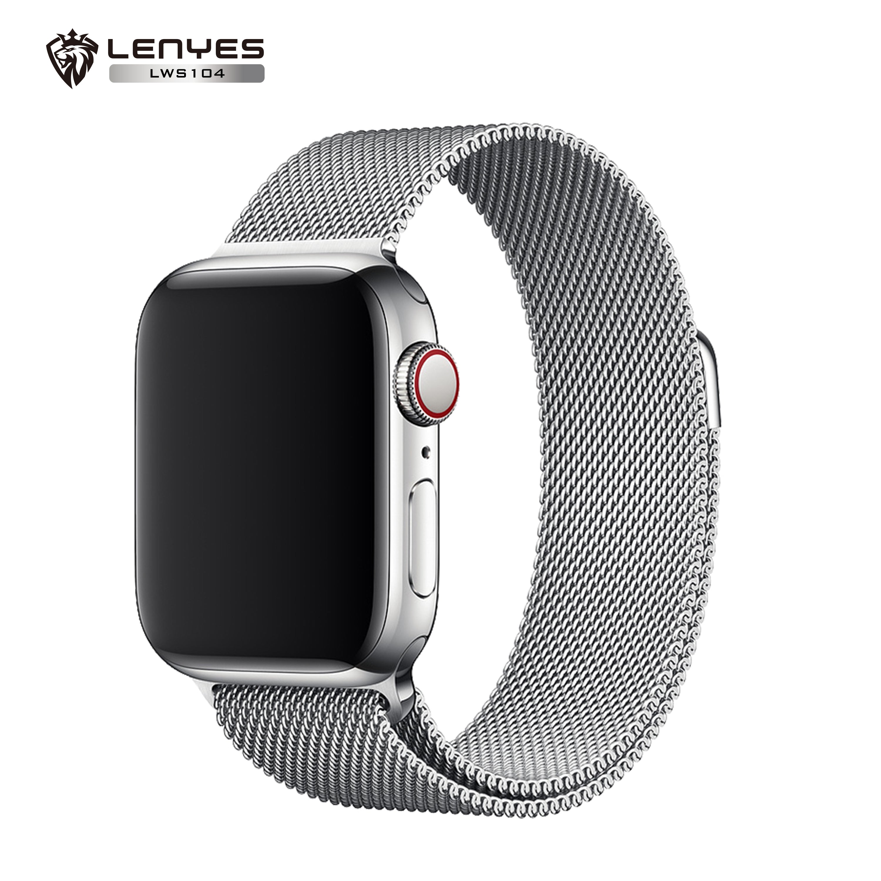 LENYES LWS104 Correa Milanesa Apple Watch Malla Metálica Magnética Universal 38-49mm