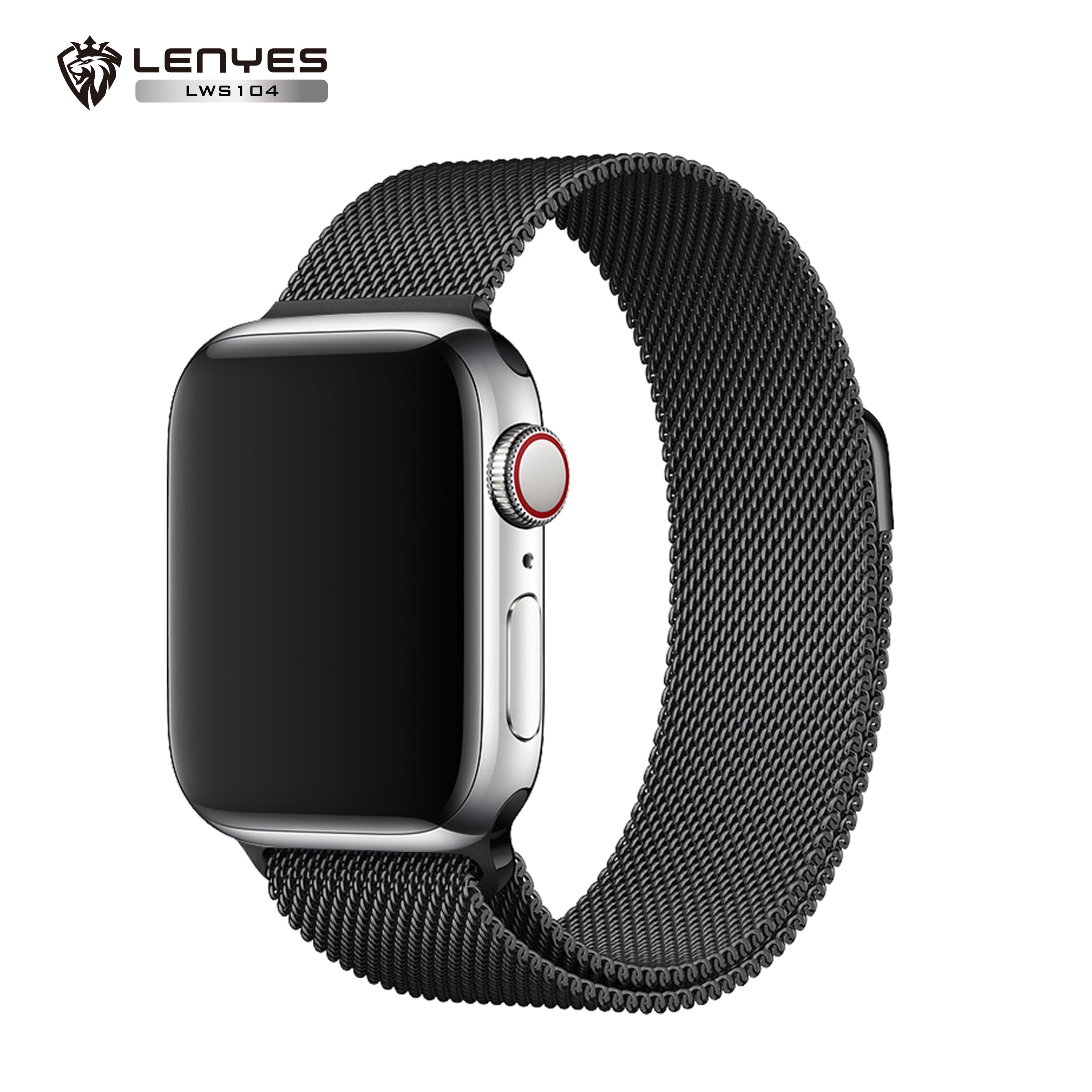 LENYES LWS104 Correa Milanesa Apple Watch Malla Metálica Magnética Universal 38-49mm
