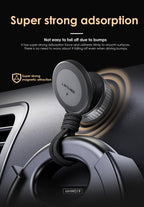 LENYES MHW019 Soporte Coche Carga Inalámbrica 15W Ventosa Eléctrica 360° Negro