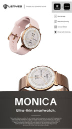 LENYES MONICA Smartwatch Ultra-Thin 8mm AMOLED 1.32" IP68 180mAh Oro Rosa