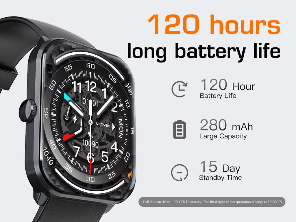 LENYES NEXA Smartwatch Monitor Salud Presión Estrés 7-10 Días IP67 Negro