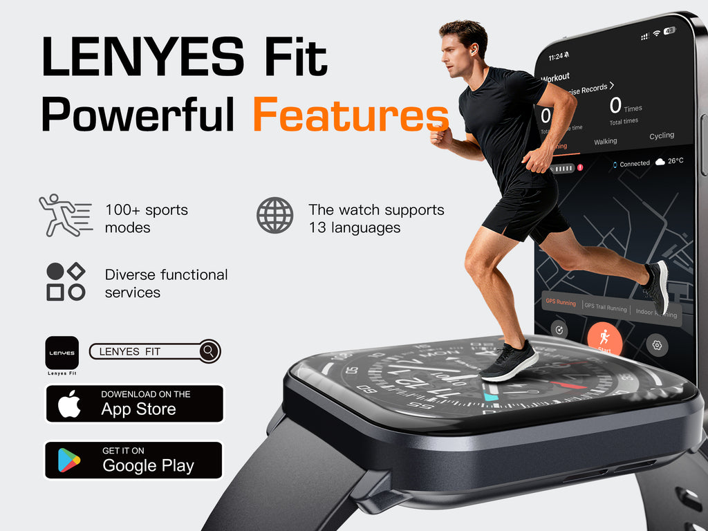 LENYES NEXA Smartwatch Monitor Salud Presión Estrés 7-10 Días IP67 Negro