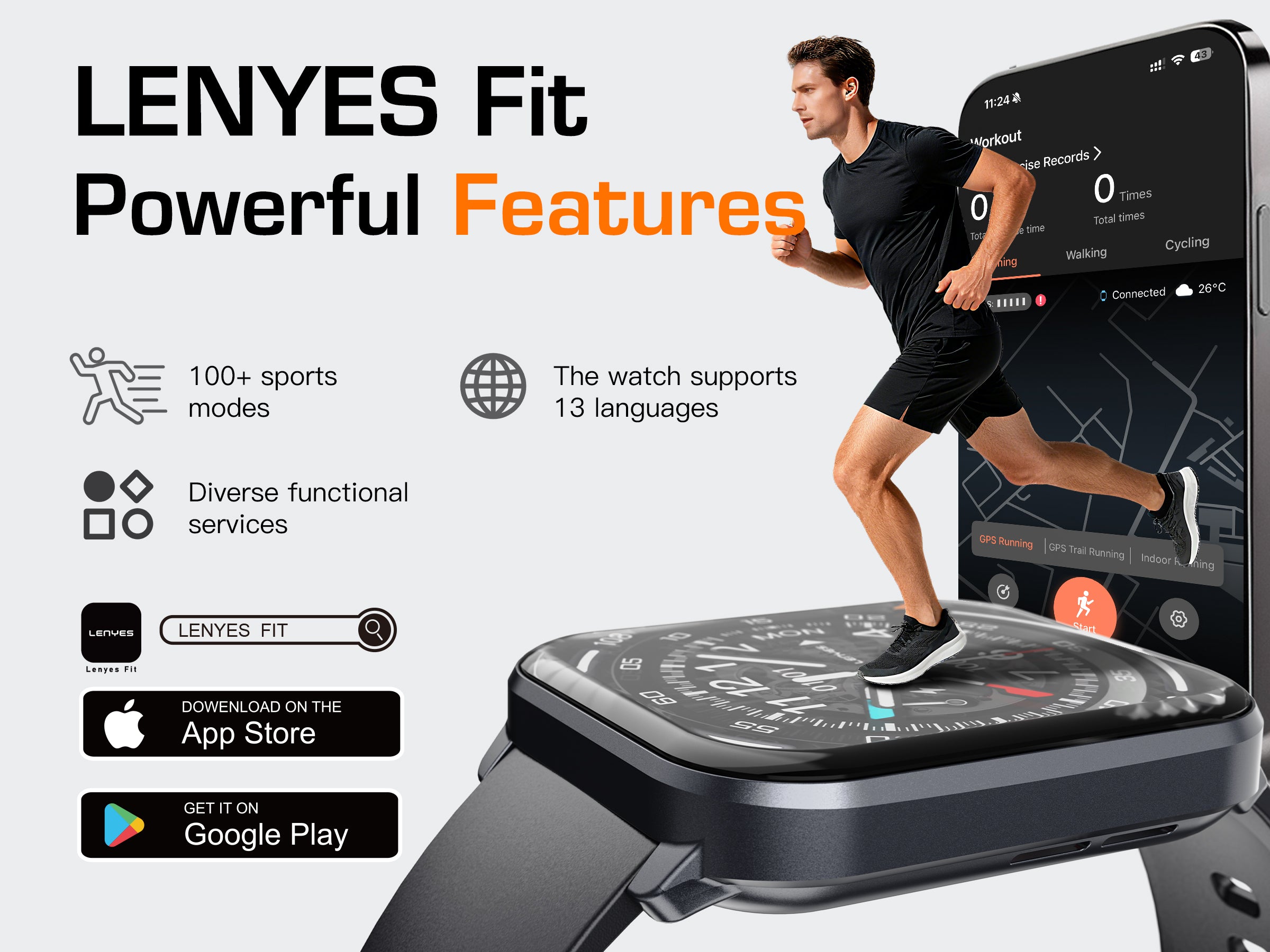 LENYES NEXA Smartwatch Monitor Salud Presión Estrés 7-10 Días IP67 Negro