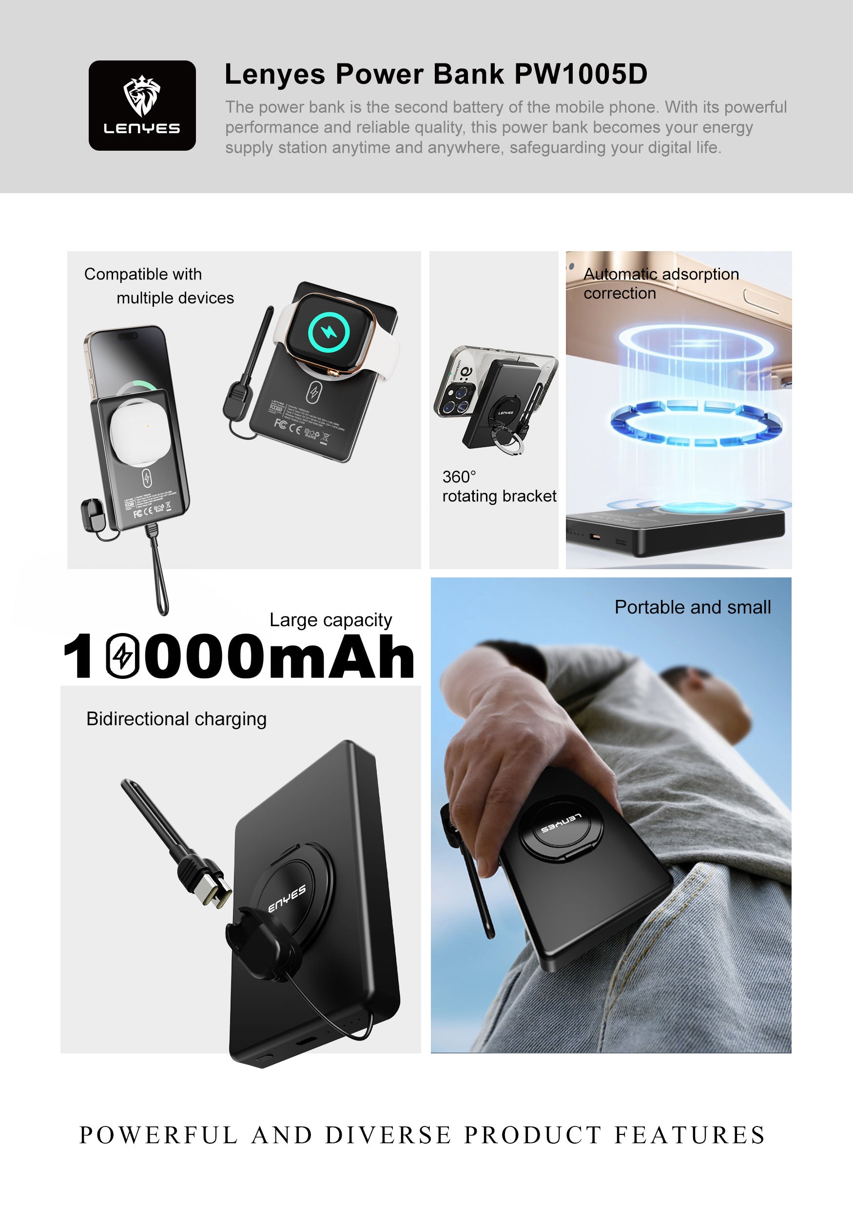 Powerbank 10.000mAH magnetico PW1005D