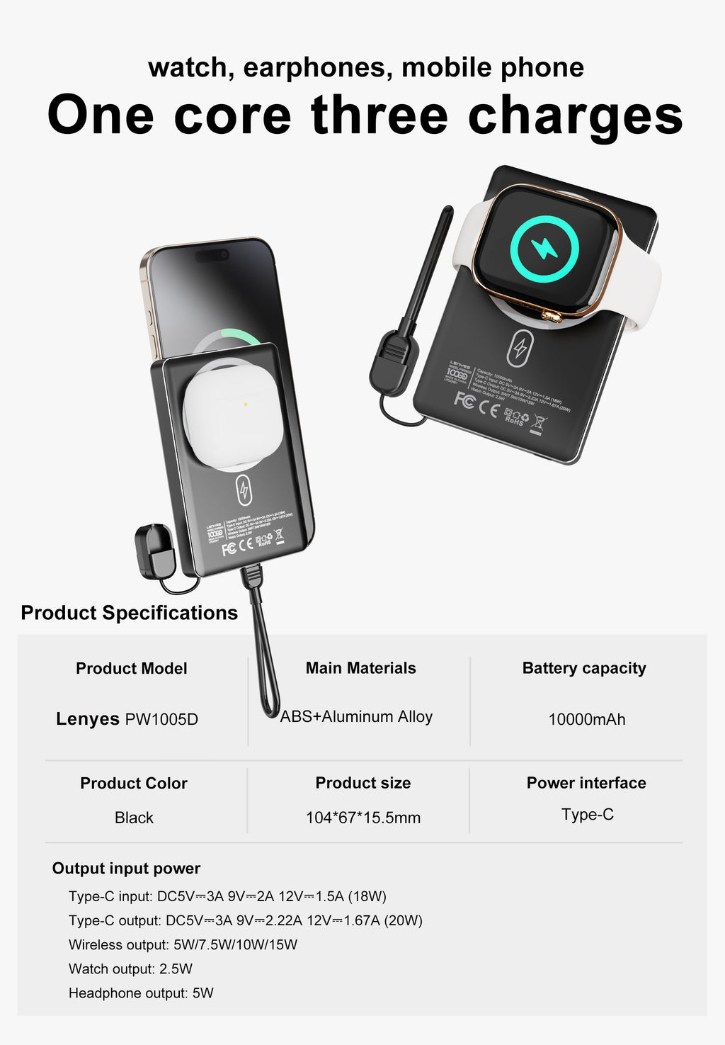 Powerbank 10.000mAH magnetico PW1005D