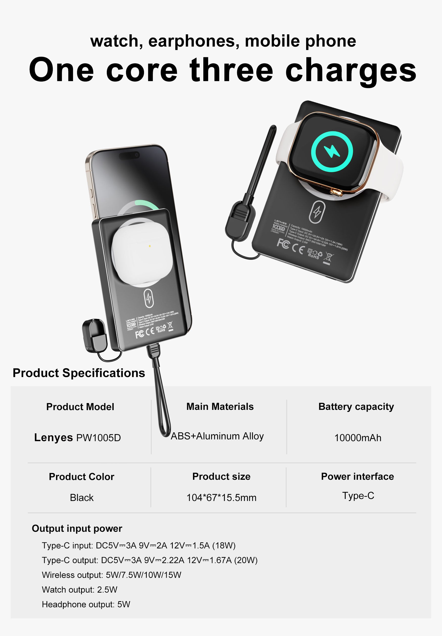 Powerbank 10.000mAH magnetico PW1005D
