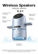 LENYES PW321 Cargador Inalámbrico 3en1 15W Qi2 Altavoz Bluetooth 5.3 LED