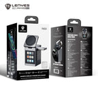 LENYES PW331 Cargador Inalámbrico 3en1 15W Pantalla Táctil Altavoz Ruido Blanco Plata