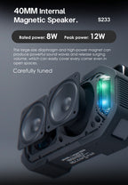 LENYES S233 Altavoz Bluetooth Mini Ultra Portátil IPX6 TWS Negro