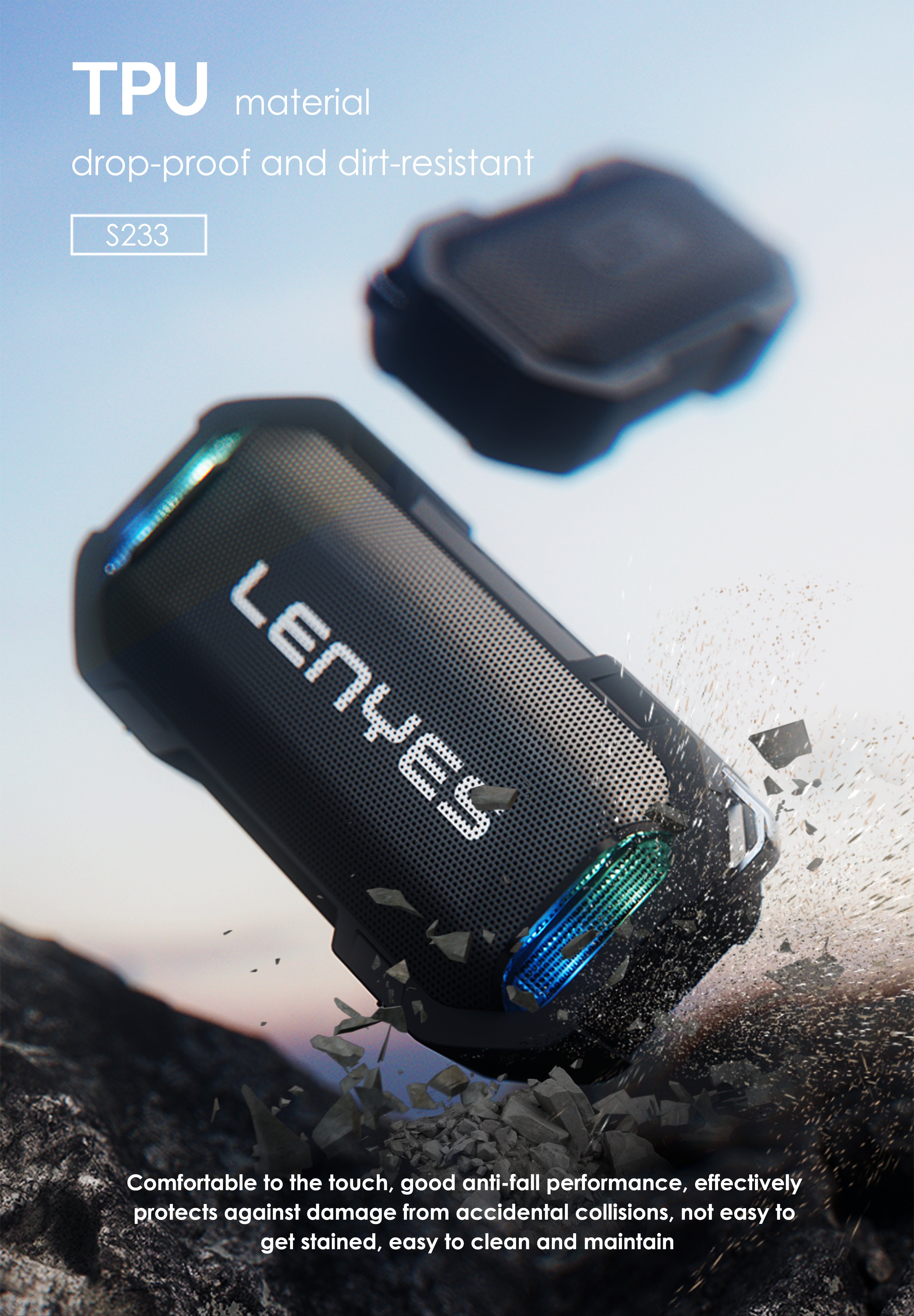 LENYES S233 Altavoz Bluetooth Mini Ultra Portátil IPX6 TWS Negro