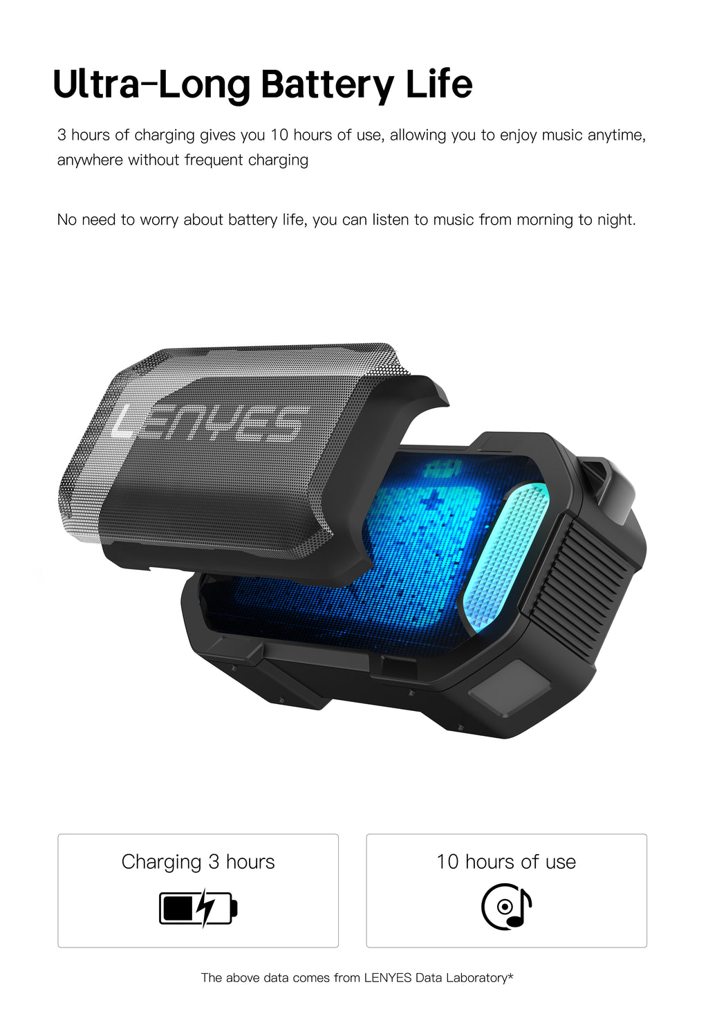 LENYES S233 Altavoz Bluetooth Mini Ultra Portátil IPX6 TWS Negro