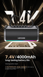 LENYES S863 Altavoz Bluetooth Ultra Portátil IPX6 TWS Compacto Negro
