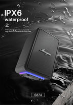 LENYES S874 Altavoz Bluetooth Alta Fidelidad IPX6 TWS Premium Negro