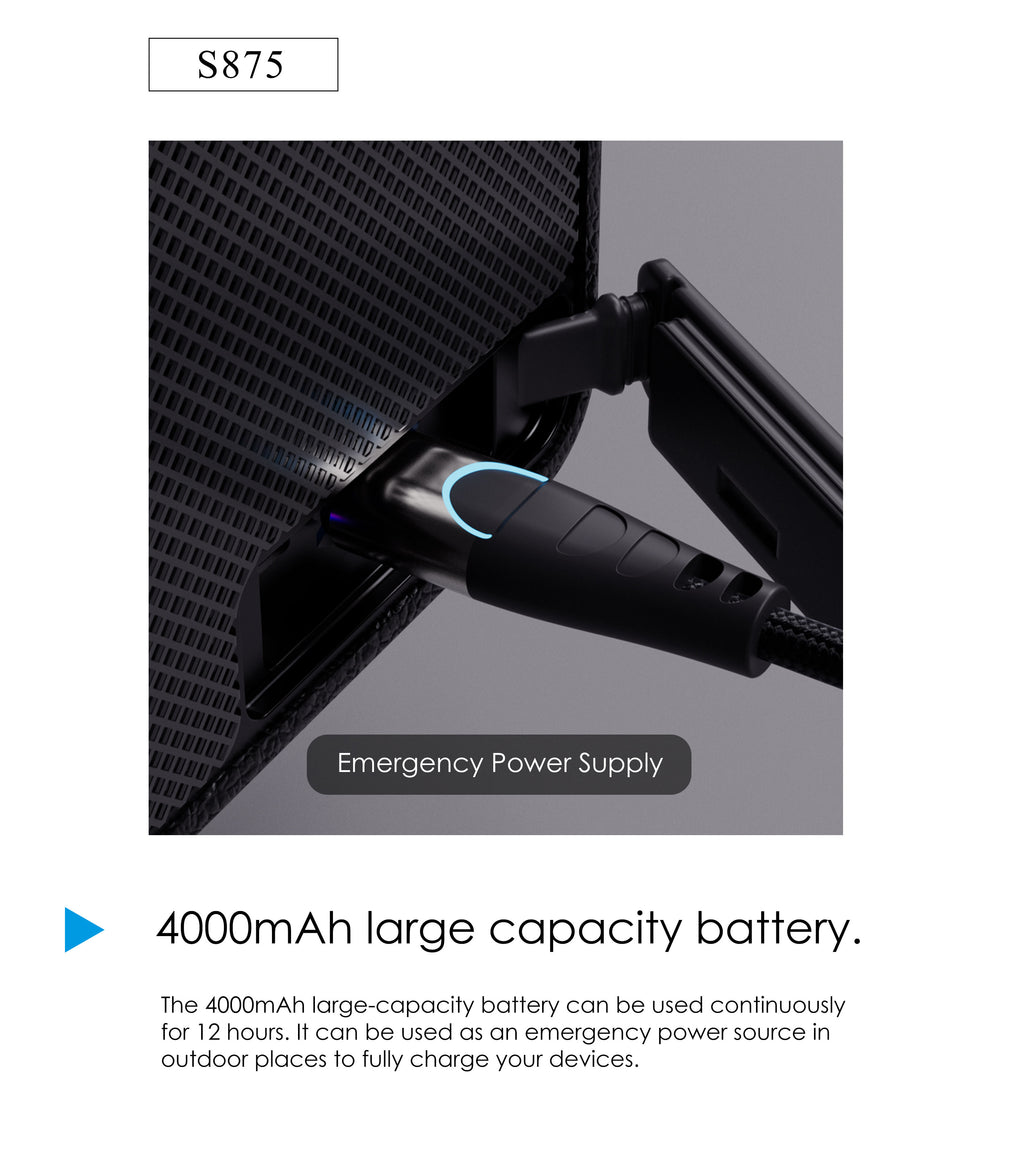 LENYES S875 Altavoz Bluetooth Inalámbrico Potente IPX6 TWS Negro