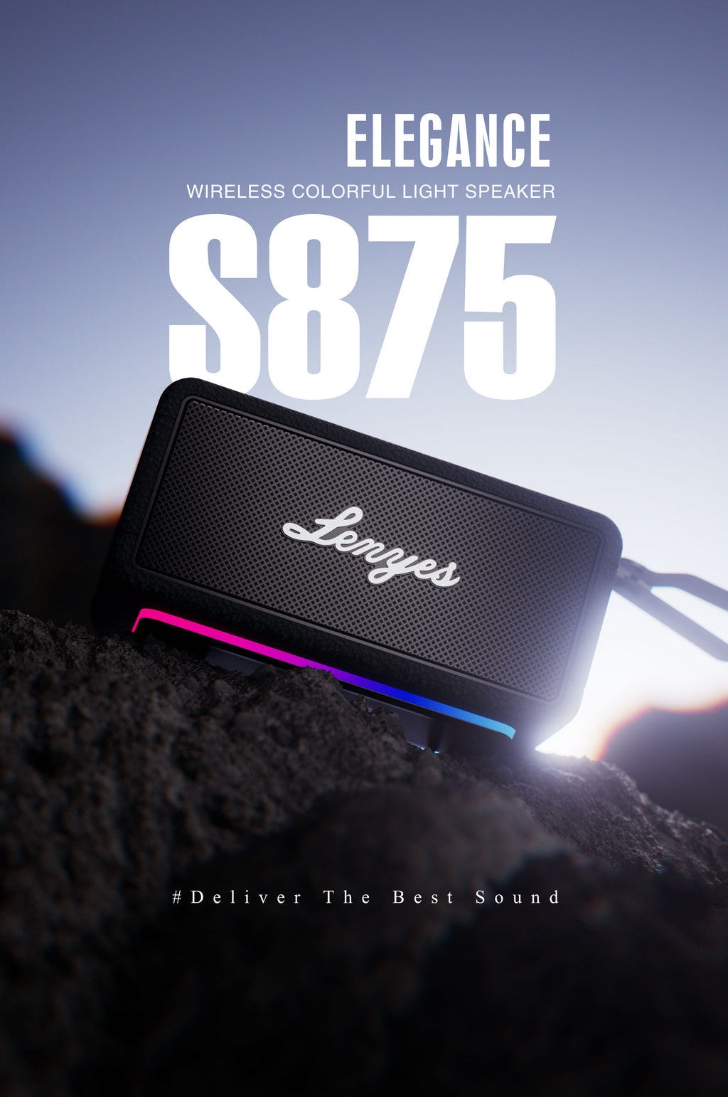 LENYES S875 Altavoz Bluetooth Inalámbrico Potente IPX6 TWS Negro