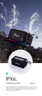 LENYES S875 Altavoz Bluetooth Inalámbrico Potente IPX6 TWS Negro